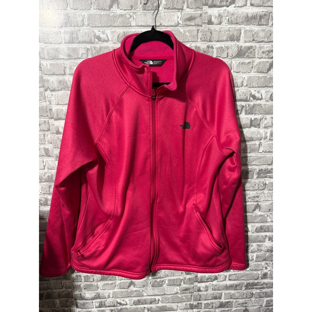 The North Face Womens Pink Full Zip Fleece Jacket Mock Neck XL